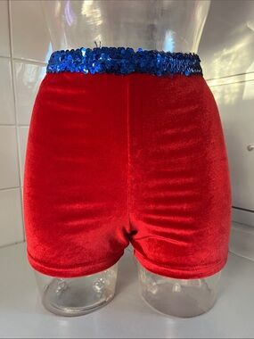 Miss Firecracker Velvet Sequins Dance Shorts S NWOT
